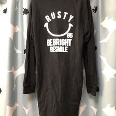 rusty☺︎パーカーワンピ黒👗