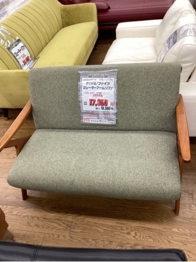 KK-62【新入荷　リサイクル品】ウニコ　ファイブ　2シーターソファ　カーキ色