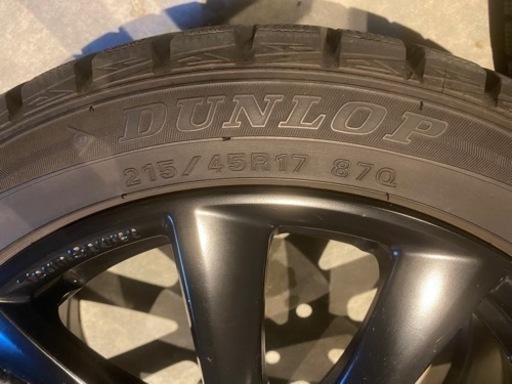 スタッドレスタイヤ 215/45R17 87Q DUNLOP ダンロップ WinterMaxx WM02 2019-2021年使用 T