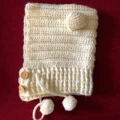 【再値下げ！試着程度の美品】耳付き！バラクラバ！　乳児ニット帽　の画像