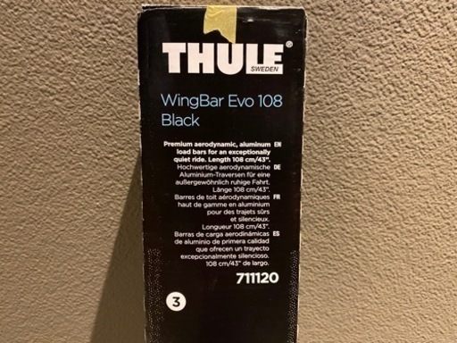 スーリー Thule WingBar Evo 108 7111 ウイングバーエヴォ ブラック 108cm TH7111　ルーフバー