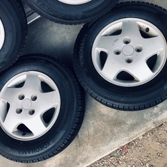 冬タイヤ 155/80R13 軽自動車アルミ付スタッドレス バリ山4本組の画像