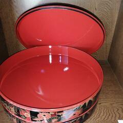 昭和レトロ 山中漆器 二段寿し重 重箱 おせち お重 お正月 お祝い事にの画像