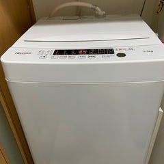 新品同様　半額以下！！　ハイセンス 全自動洗濯機 5.5kg ホワイト HW-K55E