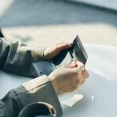 未使用！m+ straccio エムピウ ストラッチョ コンパクト 財布 black ブラック 黒の画像