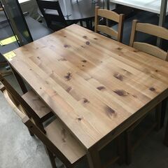イケア IKEA ダイニングテーブルセット ダイニングテーブル5点セット ダイニング イス4脚 JOKKMOKK ヨックモック アンティーク風 アンティークステイン 木製 無垢材 北欧 おしゃれ クリーニング済 堺市 石津【ジャングルジャングルサカイ石津店】