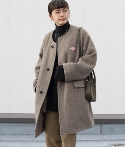 DANTON ノーカラーモッサコート