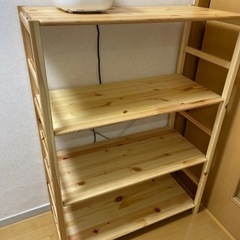 無印良品　棚　ラック　無垢材　パイン材　本棚　食器棚