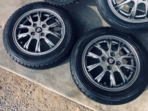 冬タイヤ 155/65R14 軽自動車コンパクトカー用アルミ付きDUNLOP製スタッドレス 4本組