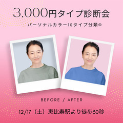 パーソナルカラー10タイプ分類®タイプ診断会＆グッズ販売会の画像