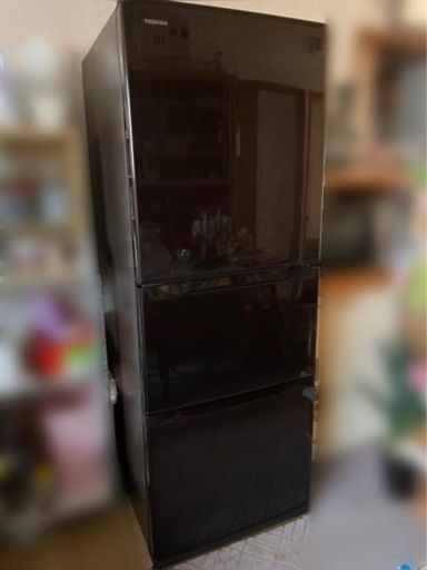 東芝 冷蔵庫340L右開き3ドア GR-G34SY(T)真ん中野菜室