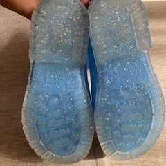 美品　レインブーツ　水色ラメ　17㎝の画像