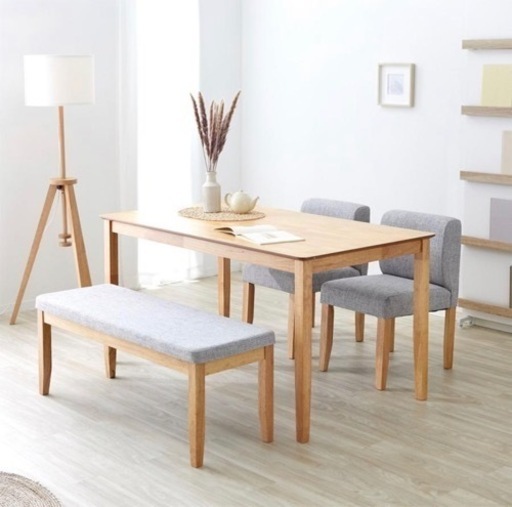 ダイニングテーブルセット 4人 おしゃれ 北欧風 140 シンプル ナチュラル テーブル チェア ベンチ ロウヤ LOWYA