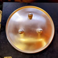 在庫1個！ マーシャン パールシルバー 脚付 ステンレス プレート コンポート皿 昭和レトロ 佐藤商事　/TJ-0630 2Fの画像