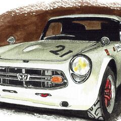 NC-206 ホンダNSX/S800RS 限定版画 直筆サイン有 額装済 作家 平右ヱ門の画像