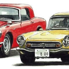 NC-208 ホンダNSX/S600/S800 限定版画 直筆サイン有 額装済 作家 平右ヱ門の画像