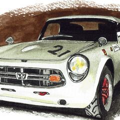 NC-215 ホンダS600/S800 限定版画 直筆サイン有 額装済 作家 平右ヱ門の画像