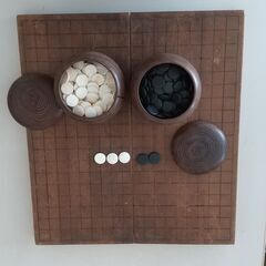 囲碁セット　分厚い碁盤です。の画像