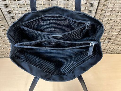PRADA プラダ ナイロン レザー トートバッグ BR0410 NERO ショルダーバッグ ショルダートート  ブラック 黒 ☆ 札