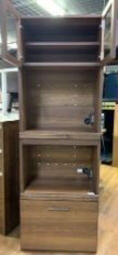 【リサイクルストアスターズ城西店】レンジ台食器棚 食器棚 キッチン収納 茶色