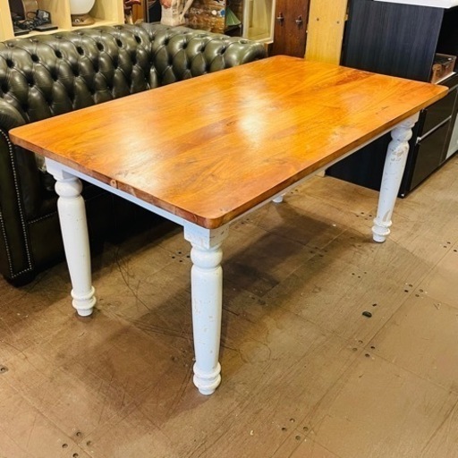 売約済み】 無垢材 ダイニングテーブル カントリー テーブル ホワイト