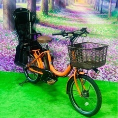 Ⅱ 4542子供乗せ電動自転車ヤマハ3人乗り新品20インチ良好バ...