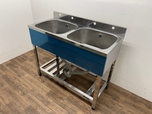 アズマ/ａｚｕｍａ　業務用　ステンレス　２槽シンク流し台　店舗　飲食店　Ｗ１０００ｘＤ４５０ｘＨ８００ｍｍ