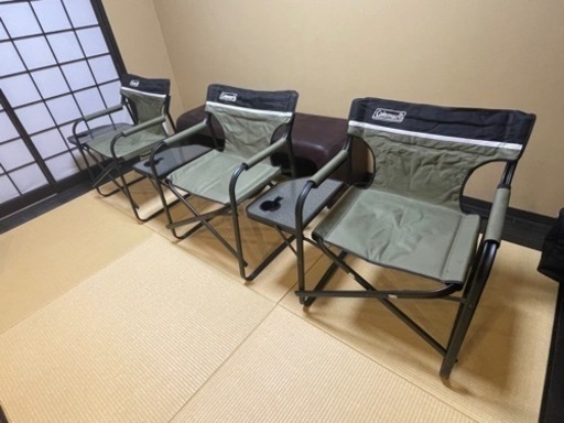 【3脚セット】中古コールマンデッキチェア　キャンプ