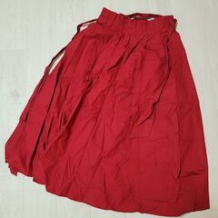 新品タグ付き　アズノーアズ　ワインレッド　ロングスカート　リボンつき