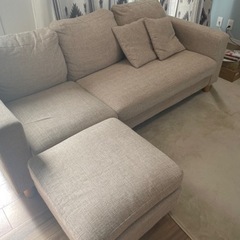 カウチソファー　3人掛け　オッドマン付き　富士市の画像