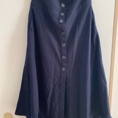 ロングスカート　ネイビー　L