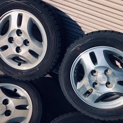 冬タイヤ 155/65R13 軽自動車アルミホイール付スタッドレス バリ山4本組の画像