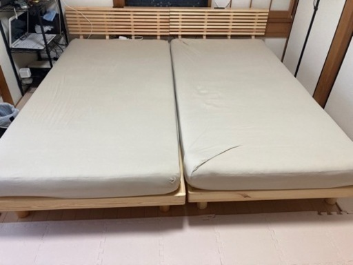 再再度❣️値下げ新品同様】❣️シングルベッドとニトリマットレスセット　2台