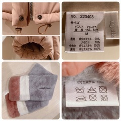 中綿ノーカラージャケット＋マフラーの画像