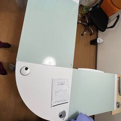 ガラスPCデスクL型　CT-1040