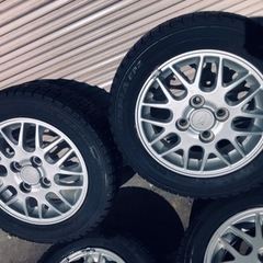 冬タイヤ 155/65R13 軽自動車用アルミ付バリ山スタッドレス 4本組の画像