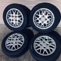 冬タイヤ 155/65R13 軽自動車用アルミ付バリ山スタッドレ...