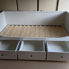 HEMNES ヘムネス デイベッドフレーム（引き出し×3）, ホワイト, 80x200 cm