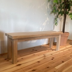 新品！タモ無垢材を使用したコンパクトなベンチjtseの画像
