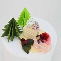 クリスマス♥ツリーとケーキのプレートアレンジメントの画像