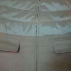 ダウンジャケット　カシミア混　アイボリー　ハーフコート　Mサイズの画像