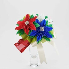 お花の折り紙ブーケ教室♥花ORIGAMIぶーけ♥ポインセチアの折り紙ブーケの画像