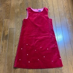 GAP ベロア　濃いピンク　赤色　ワンピース　140〜150cm