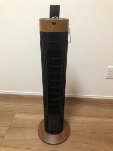 【美品】アイリスオーヤマ　タワーファン　木目調