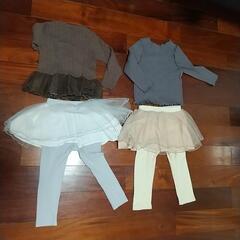 petit main  女児 秋冬 服、ｼｭｰﾙ付きレギンスの画像