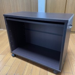 【断捨離出品】キャスター付取手付テレビ台　合板製　茶色