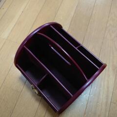 小物入れ、リモコン立て、赤茶色、木製の画像