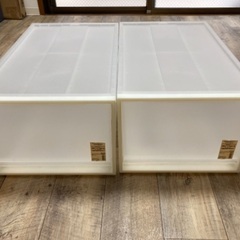 無印良品　ポリプロピレン　衣装ケース・引出式・深　　約幅40✖️奥行65✖️高さ30 　2個セットの画像
