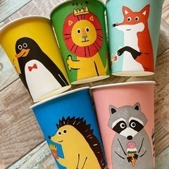 ダイソー 紙コップ アニマル ライオン キツネ ペンギン