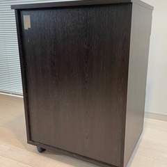 【中古】ニトリ／キッチンカウンター・ステラ／レンジ台（ブラウン木目／天板ステンレス）の画像